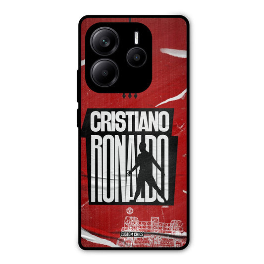 Ronaldo Red Paper Art Redmi Note 14 Mobile Back Cover - Sports PrintShield Case