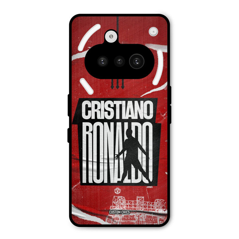 Ronaldo Red Paper Art Nothing Phone 3A Mobile Back Cover - Sports PrintShield Case