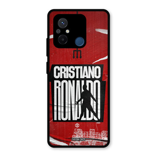 Ronaldo Red Paper Art Redmi 12c Mobile Back Cover - Sports PrintShield Case