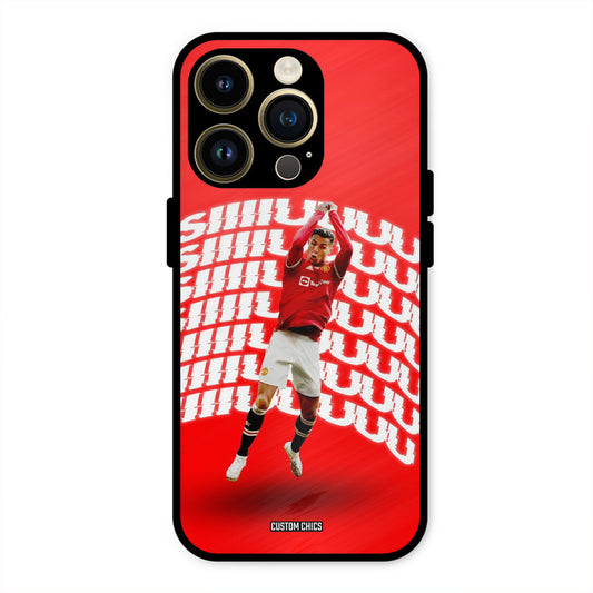 Ronaldo Shuuuuu  iPhone 14 Pro Mobile Back Cover - Sports PrintShield Case