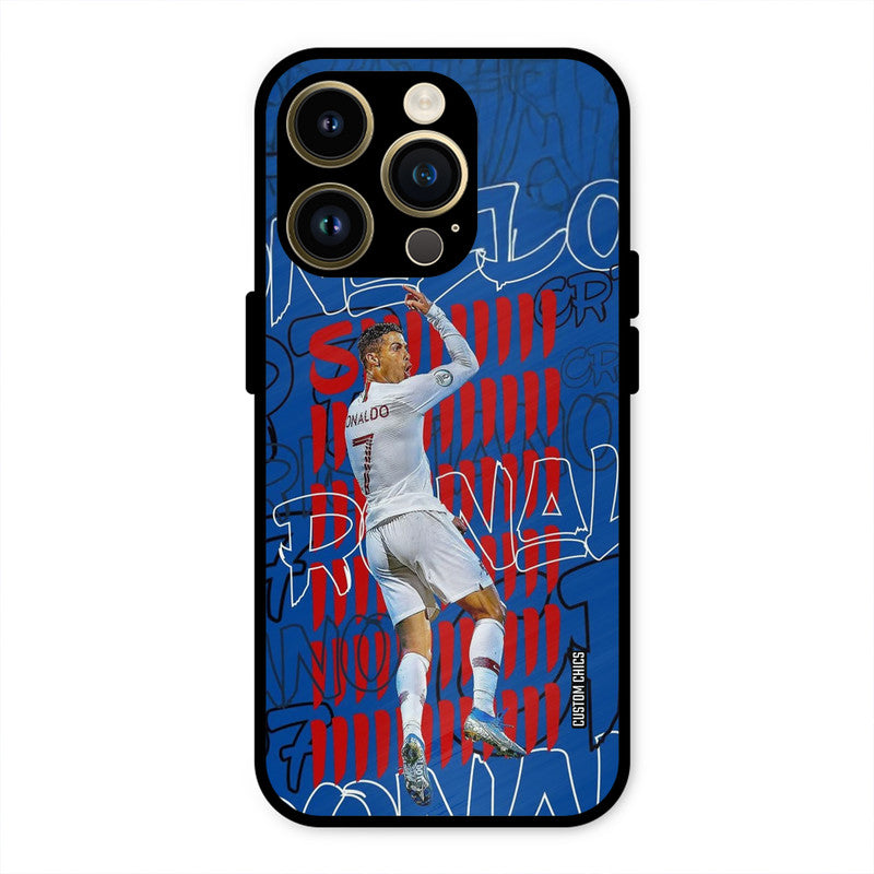 Ronaldo Typography  iPhone 14 Pro Mobile Back Cover - Sports PrintShield Case