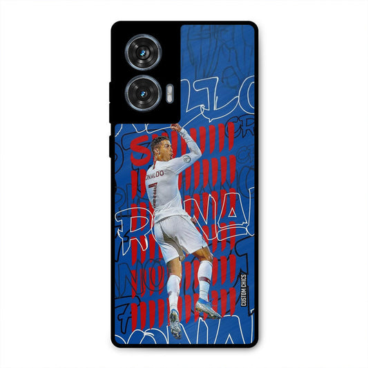 Ronaldo Typography Moto G96 Mobile Back Cover - Sports PrintShield Case