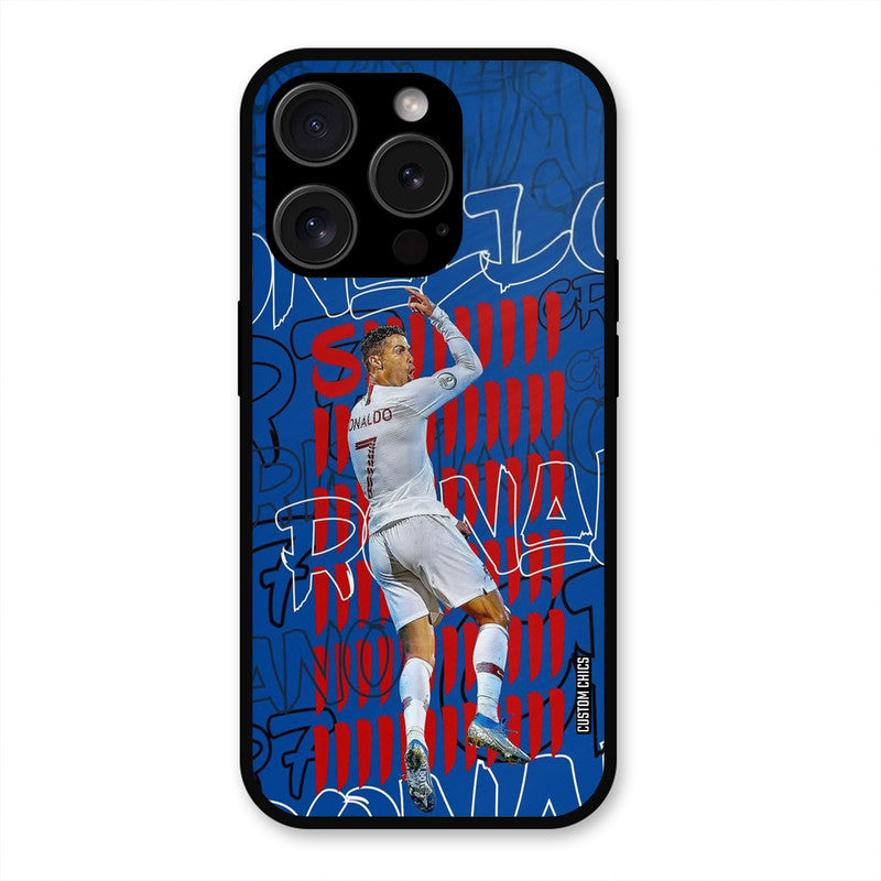 Ronaldo Typography  iPhone 15 Pro Max Mobile Back Cover - Sports PrintShield Case