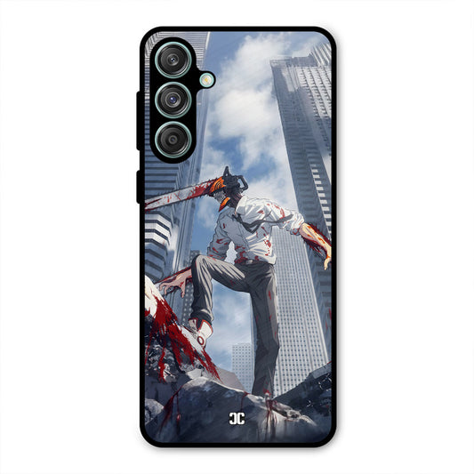 Denji Fighting Samsung Galaxy M55 5G Mobile Back Cover - Anime PrintShield Case