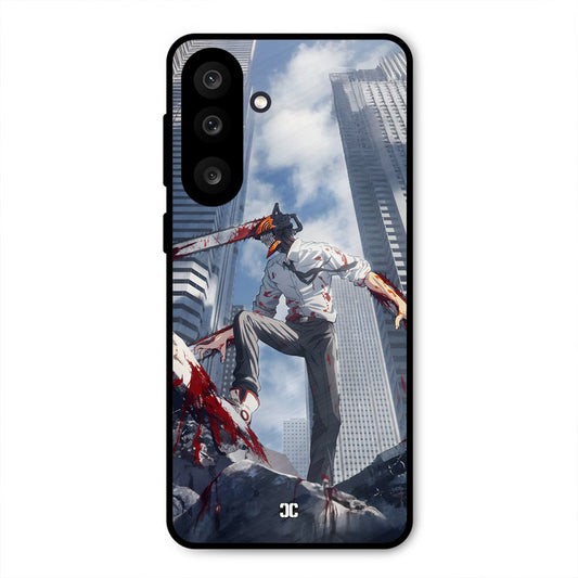 Denji Fighting Samsung Galaxy M56 Mobile Back Cover - Anime PrintShield Case