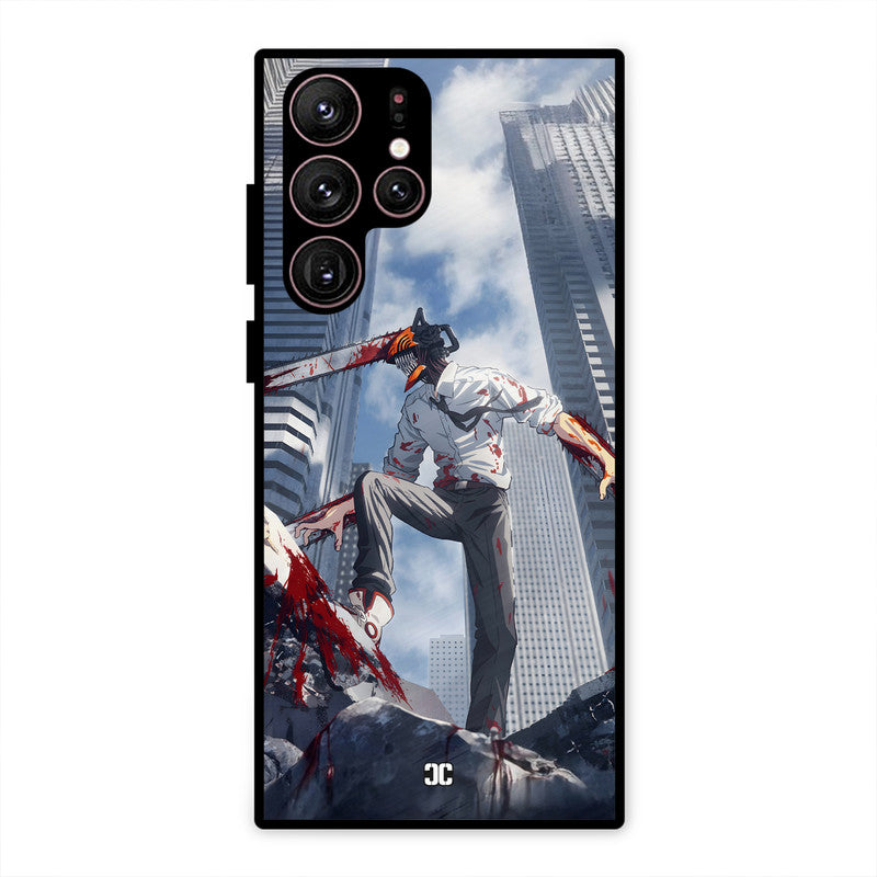 Denji Fighting Samsung Galaxy S22 Ultra Mobile Back Cover - Anime PrintShield Case