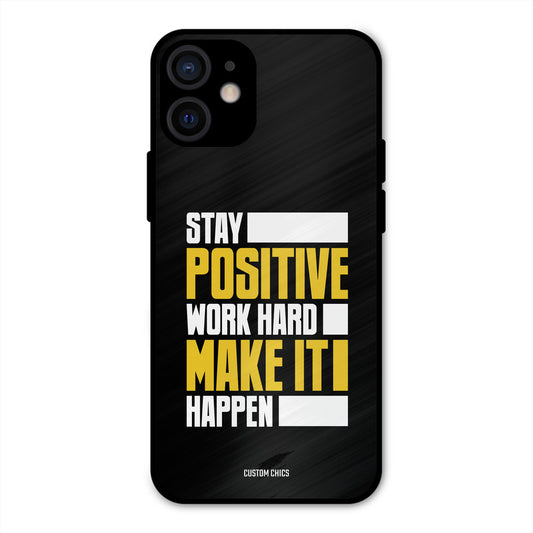 Stay Happy iPhone 12 Mini Mobile Back Cover - Typography PrintShield Case