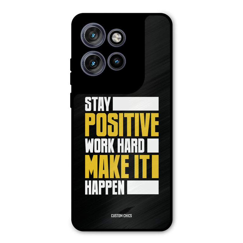 Stay Happy Motorola Edge 50 Neo Mobile Back Cover - Typography PrintShield Case