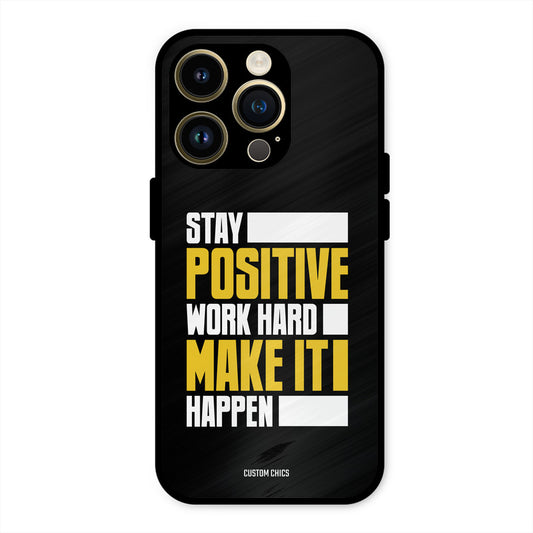 Stay Happy iPhone 14 Pro Max Mobile Back Cover - Typography PrintShield Case