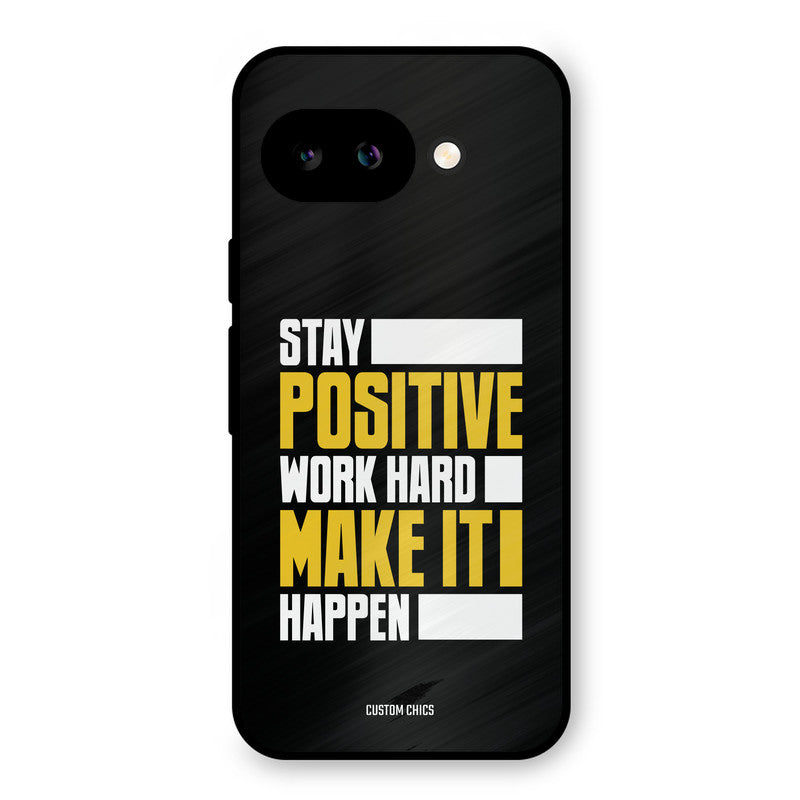 Stay Happy Google Pixel 9A Mobile Back Cover - Typography PrintShield Case