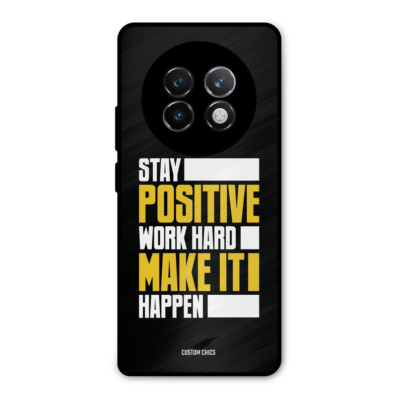 Stay Happy Realme 13 Plus Mobile Back Cover - Typography PrintShield Case