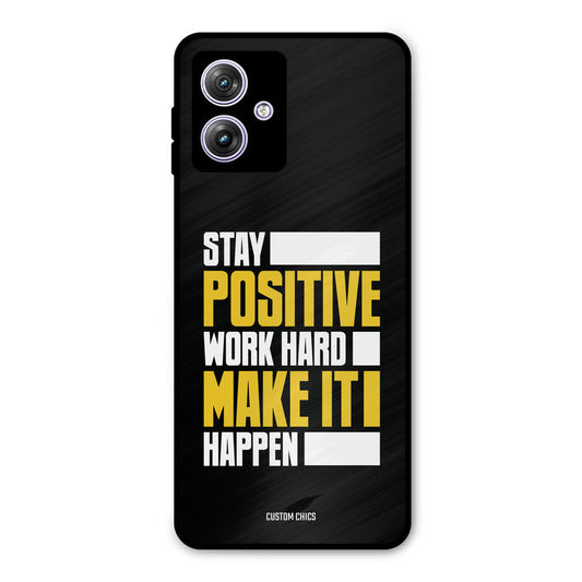 Stay Happy Moto G54 Mobile Back Cover - Typography PrintShield Case