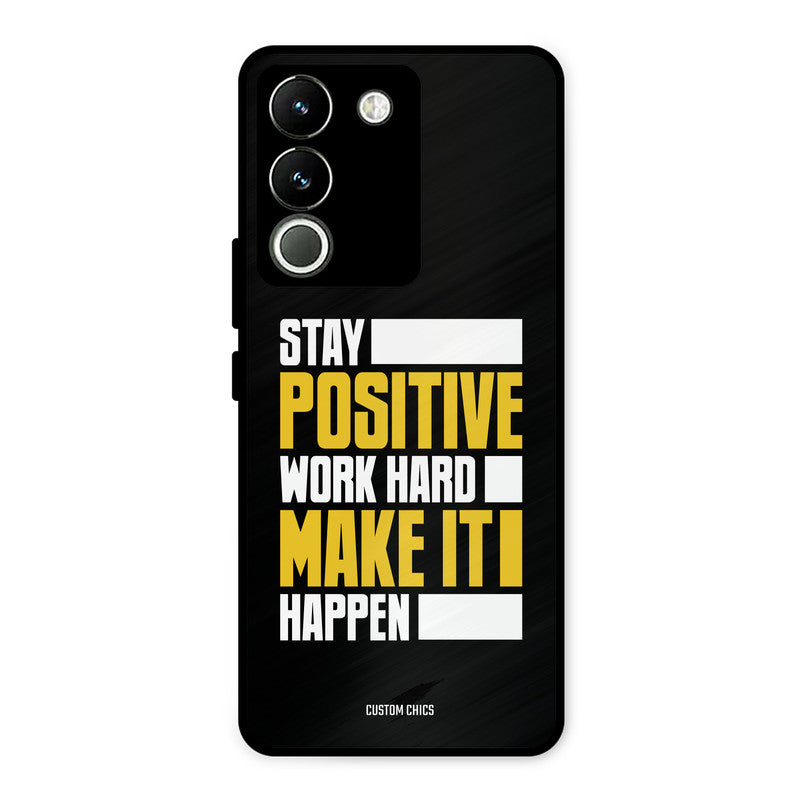 Stay Happy Vivo Y200 Mobile Back Cover - Typography PrintShield Case