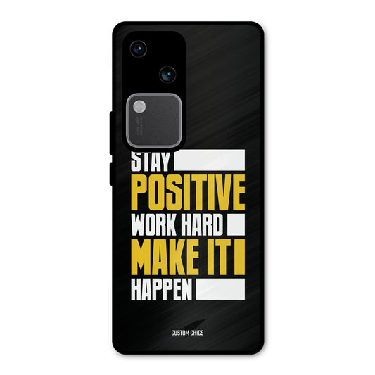 Stay Happy Vivo V30 Mobile Back Cover - Typography PrintShield Case