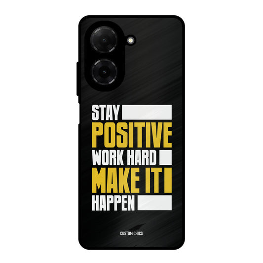 Stay Happy Poco C71 Mobile Back Cover - Typography PrintShield Case