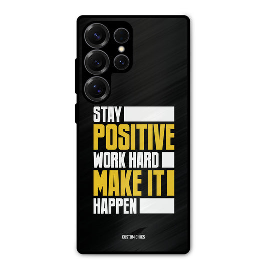 Stay Happy Samsung Galaxy S25 Ultra Mobile Back Cover - Typography PrintShield Case