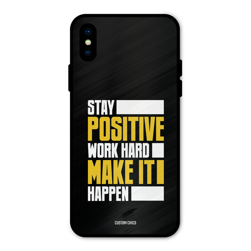 Stay Happy iPhone X Mobile Back Cover - Typography PrintShield Case