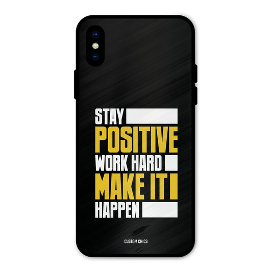Stay Happy iPhone X Mobile Back Cover - Typography PrintShield Case