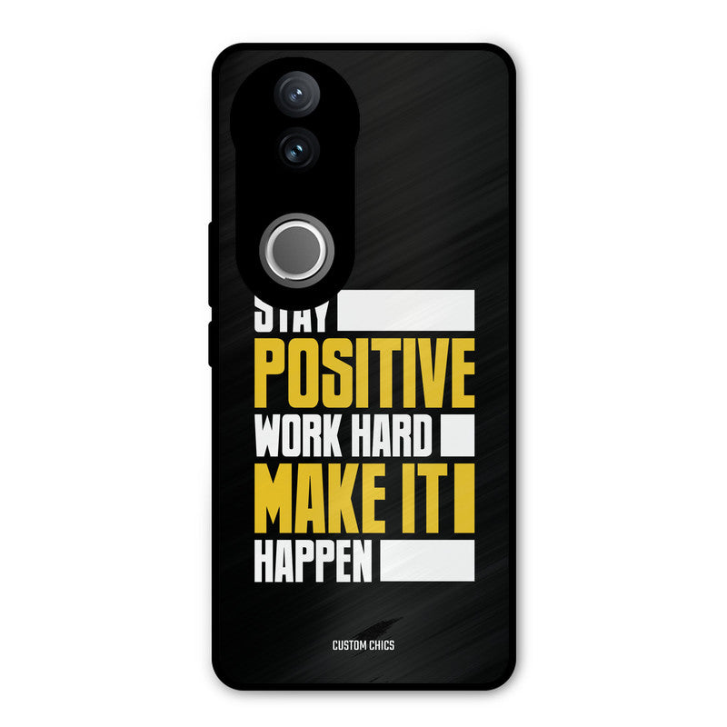 Stay Happy Vivo V50 Mobile Back Cover - Typography PrintShield Case