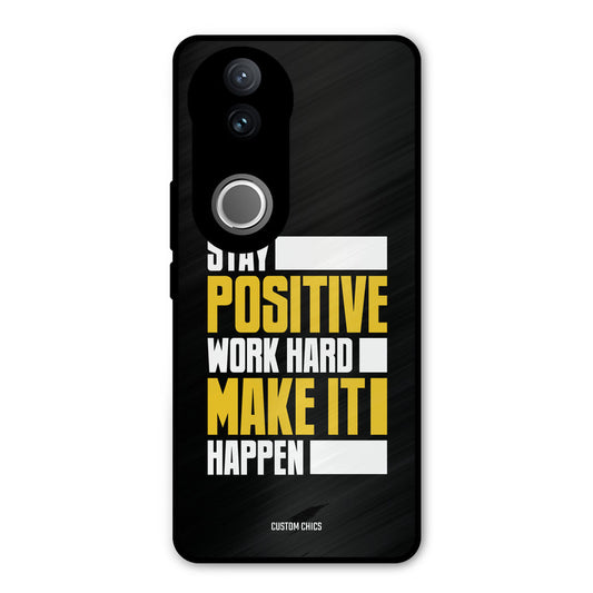 Stay Happy Vivo V50 Mobile Back Cover - Typography PrintShield Case