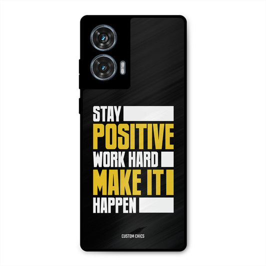 Stay Happy Moto G96 Mobile Back Cover - Typography PrintShield Case