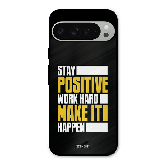 Stay Happy Google Pixel 9 Pro XL Mobile Back Cover - Typography PrintShield Case