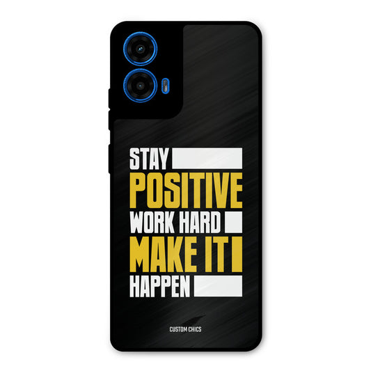 Stay Happy Moto G45 Mobile Back Cover - Typography PrintShield Case
