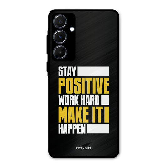Stay Happy Samsung Galaxy A55 5G Mobile Back Cover - Typography PrintShield Case