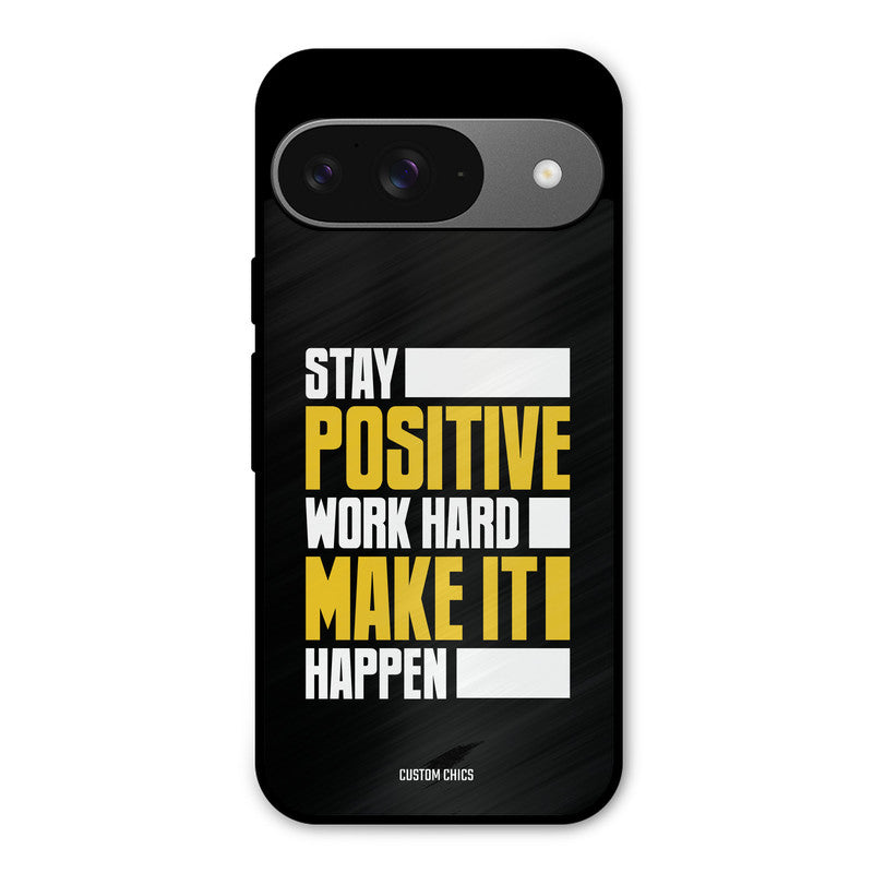 Stay Happy Google Pixel 9 Mobile Back Cover - Typography PrintShield Case