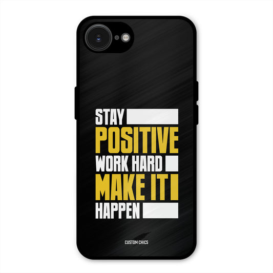 Stay Happy iPhone 16e Mobile Back Cover - Typography PrintShield Case