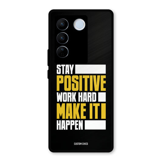 Stay Happy Vivo V27 Pro Mobile Back Cover - Typography PrintShield Case