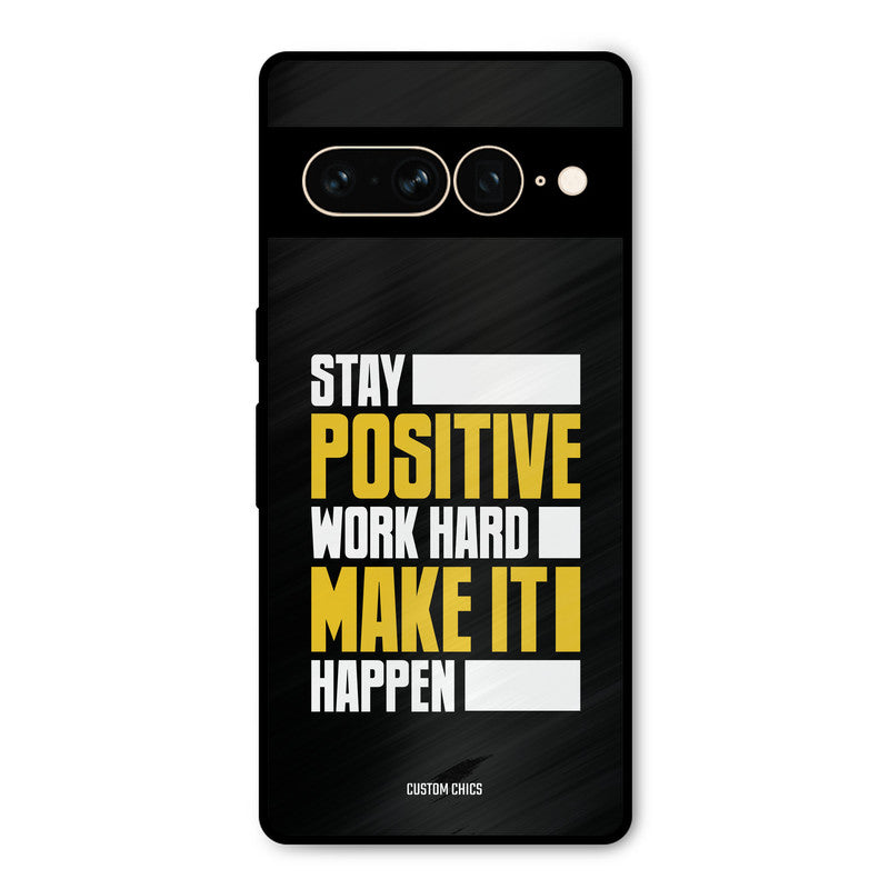 Stay Happy Google Pixel 7 Pro Mobile Back Cover - Typography PrintShield Case