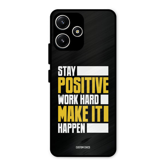 Stay Happy Redmi 12 5G Mobile Back Cover - Typography PrintShield Case