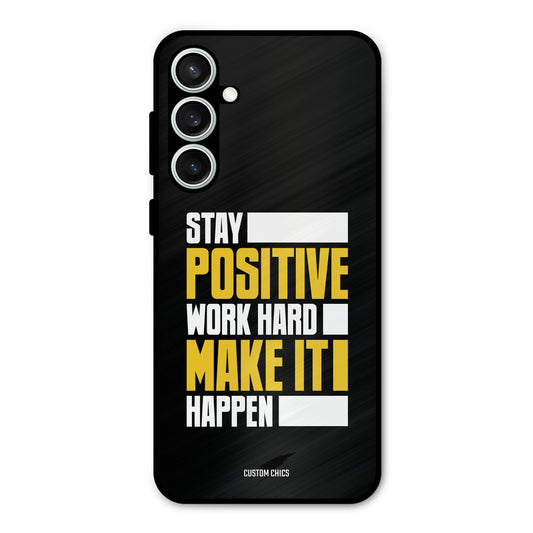 Stay Happy Samsung Galaxy S23 FE Mobile Back Cover - Typography PrintShield Case
