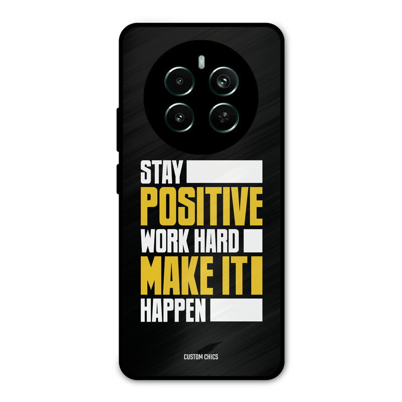 Stay Happy Realme 12 Plus Mobile Back Cover - Typography PrintShield Case