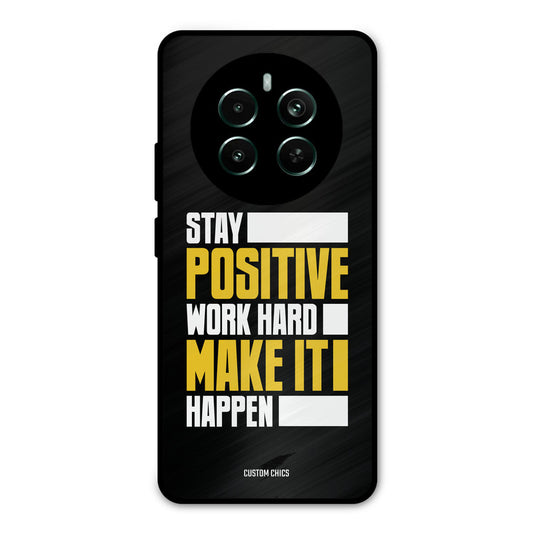 Stay Happy Realme 12 Plus Mobile Back Cover - Typography PrintShield Case