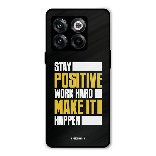 Stay Happy Oneplus 10T Mobile Back Cover - Typography PrintShield Case