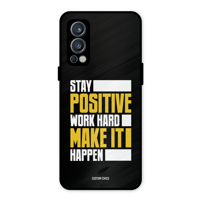 Stay Happy OnePlus Nord 2 5G Mobile Back Cover - Typography PrintShield Case