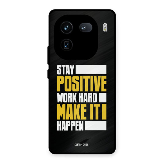 Stay Happy iQOO 12 Mobile Back Cover - Typography PrintShield Case
