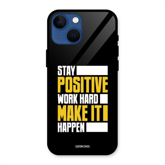 Stay Happy iPhone 13 Mini Mobile Back Cover - Typography PrintShield Case