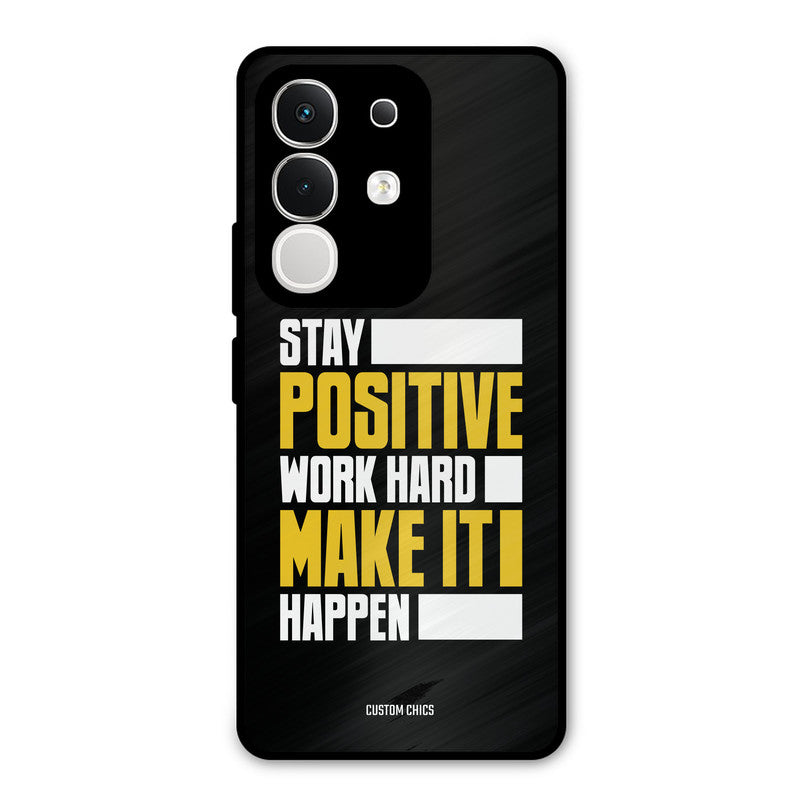 Stay Happy Vivo T4x Mobile Back Cover - Typography PrintShield Case