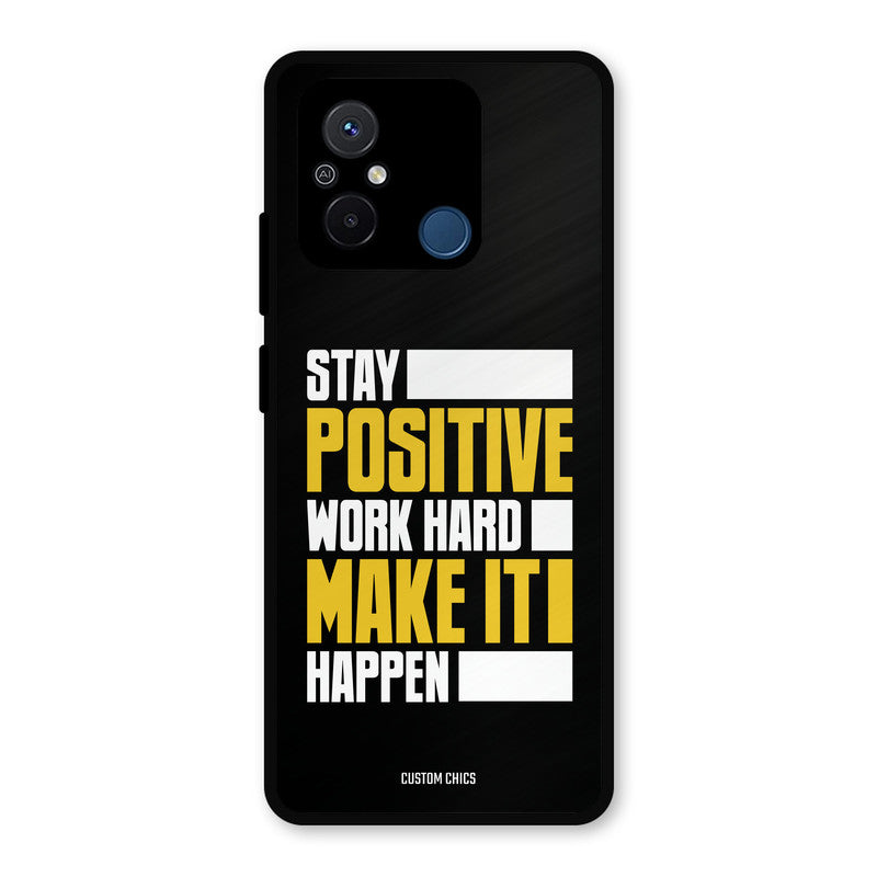 Stay Happy Redmi 12c Mobile Back Cover - Typography PrintShield Case