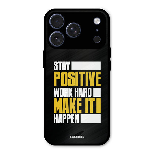 Stay Happy iPhone 17 Pro Max Mobile Back Cover - Typography PrintShield Case
