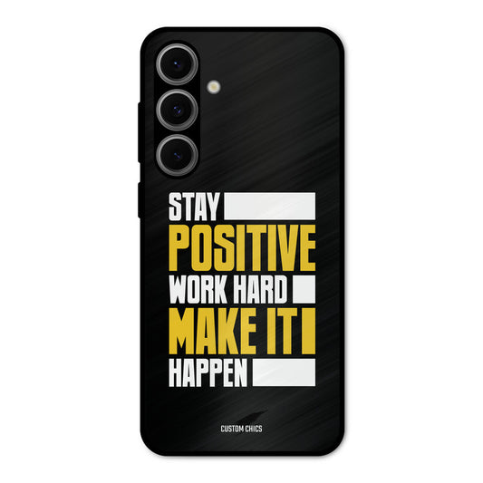 Stay Happy Samsung Galaxy S24 FE Mobile Back Cover - Typography PrintShield Case