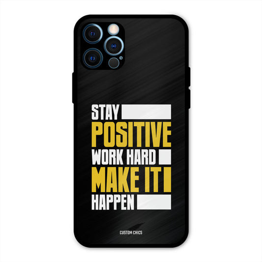 Stay Happy iPhone 12 Pro Mobile Back Cover - Typography PrintShield Case