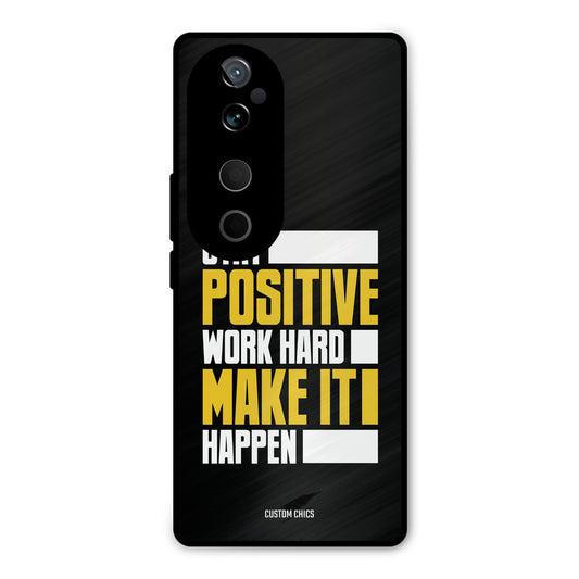 Stay Happy Vivo V40 Mobile Back Cover - Typography PrintShield Case