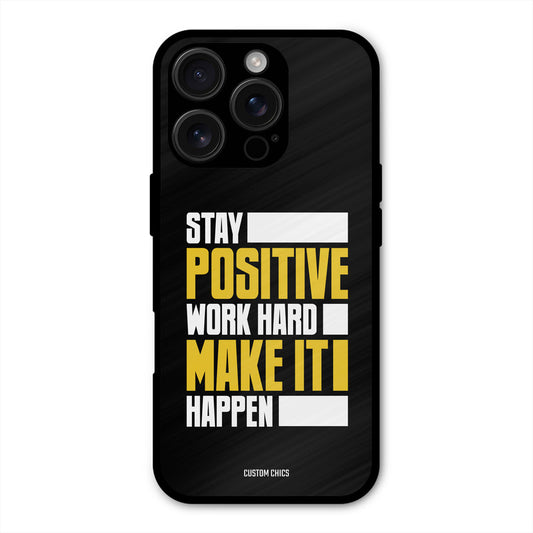 Stay Happy iPhone 16 Pro Mobile Back Cover - Typography PrintShield Case