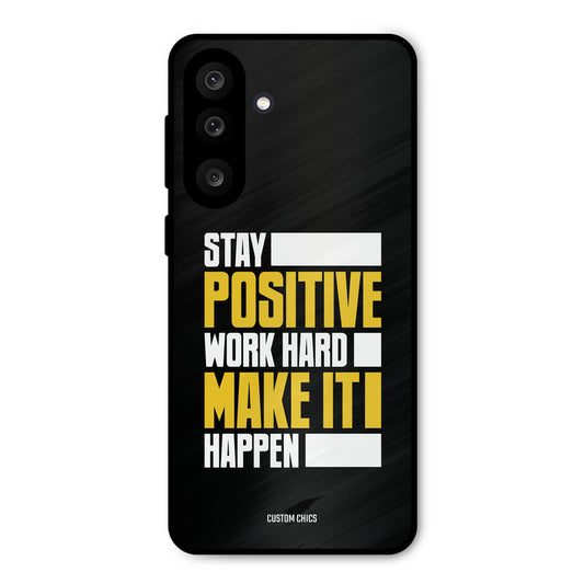Stay Happy Samsung Galaxy M56 Mobile Back Cover - Typography PrintShield Case