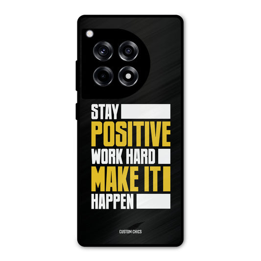 Stay Happy OnePlus 12R Mobile Back Cover - Typography PrintShield Case