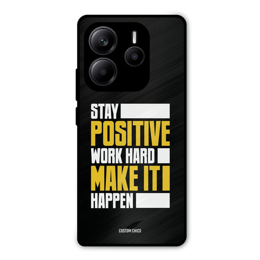 Stay Happy Redmi Note 14 Mobile Back Cover - Typography PrintShield Case